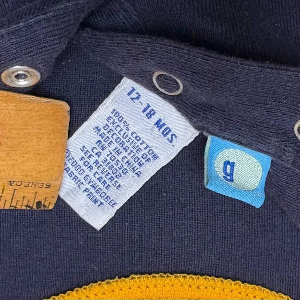Vintage Gymboree Baby Bodysuit Size 12-19 Months Blue Football‎ Field Goal Fall